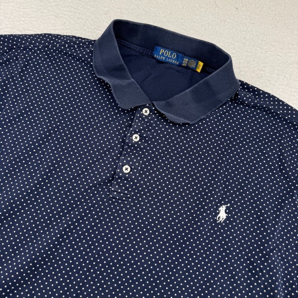 Polo Ralph Lauren Polo Men 4XB Navy Blue Geometric AOP Short Sleeve Shirt Cotton